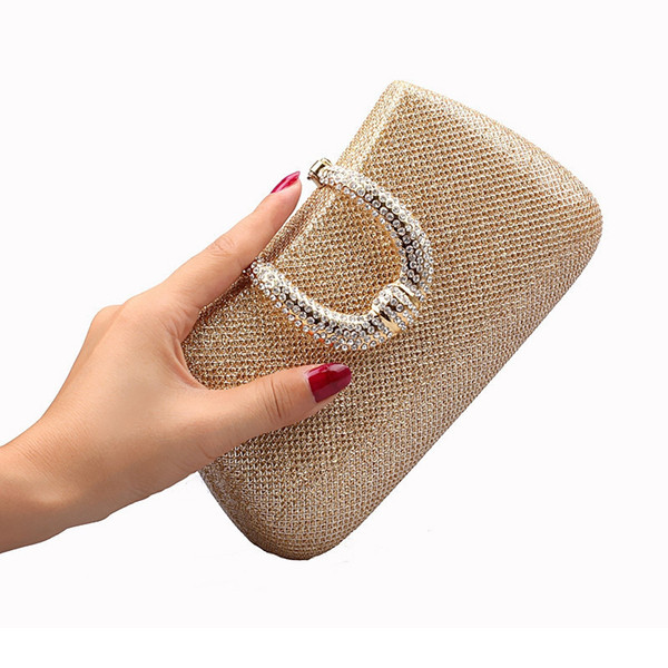 Woman Evening bag Women Diamond Rhinestone U Clasp Clutches Crystal Day Clutch Wallet/Purse for Party Banquet evening bag handbag - RC001A