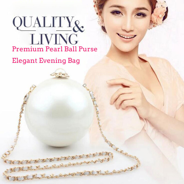 Hot Selling Global Ball Globes Evening Bag Beads Pearl Handbag Perfume Acrylic Shoulder Bags Messenger Purse with Cotton Lining - ZZ3