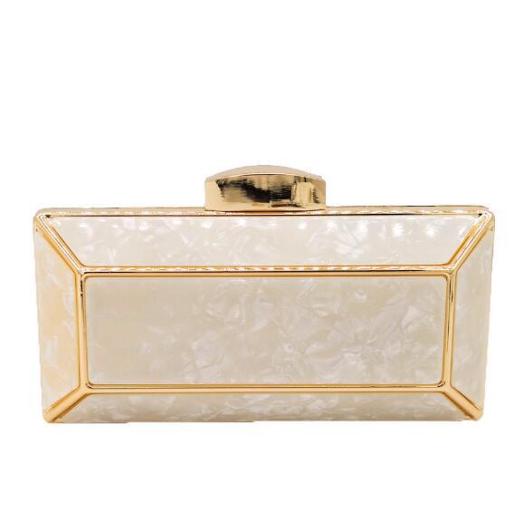 Hard Case Marble Stone Acrylic Women Fashion Evening Clutch Bags Chain Shoulder & Crossbody Handbag and Purse MIL1144