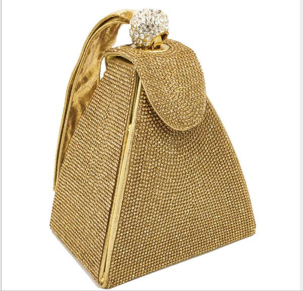 Dazzling Fashion Pyramid Crystal Clutch Evening Bags For Women 2019 Designer Evening Wedding Wristlets Handbags MIL1136