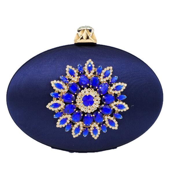 Women's Fashion Flower Crystal Clutch Handbag and Purse Ladies Evening Bags Wedding Party Chain Shoulder Bag MIL0397