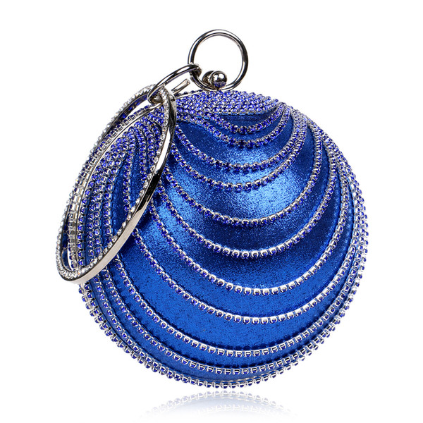 Circular Tassel Rhinestones Women Evening Bags With Handle Diamonds Metal Handbags For Wedding/Party/Dinner Evening Bags