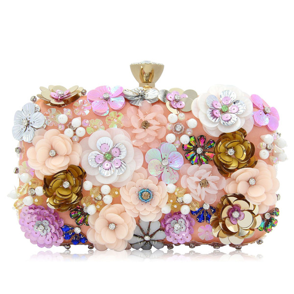 Women Flower Evening Clutch Bag Ladies Day Clutches Female Bags Floral Wedding Purse