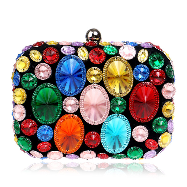 Acrylic Beaded Women Evening Bags With Chain Shoulder Small Purse Day Clutches For Wedding Party Dinner Evening Bags