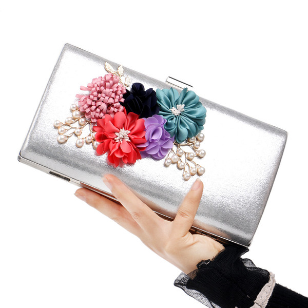 Wedding Party Evening Bags Women Flower Fashion Small Day Clutches With Chain Shoulder Lady Shell Beaded Purse Handbags 02