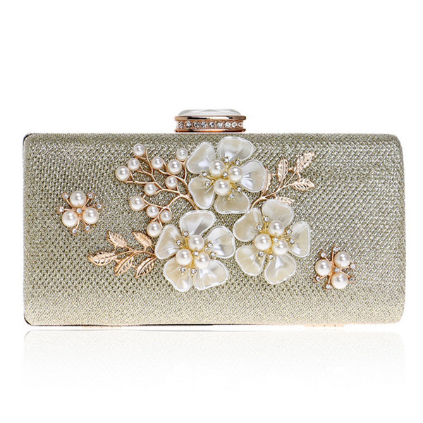 Shell Flower Women Evening Bag Sequined Diamonds Small Party Wedding Handbags For 2017 Female Clutch Purse Bags