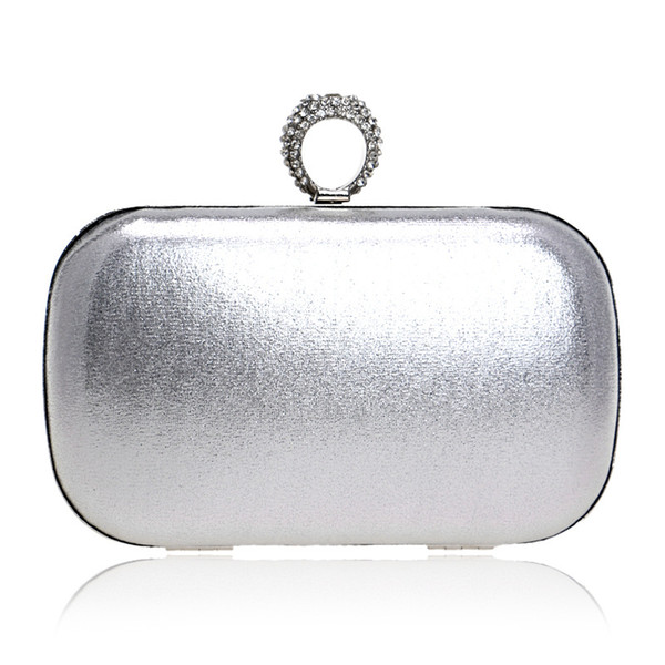 Finger Ring Diamonds Women Evening Bag Simple Chain Shoulder Handbags Mixed Crystal Wedding Evening Clutch Bag