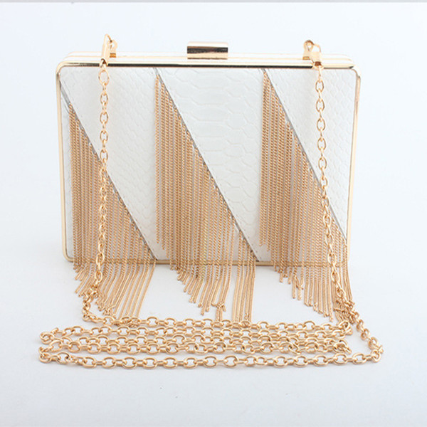 2019 new trend of fashion waterfall tassel dinner female evening bag bag female banquet pattern clutch bag