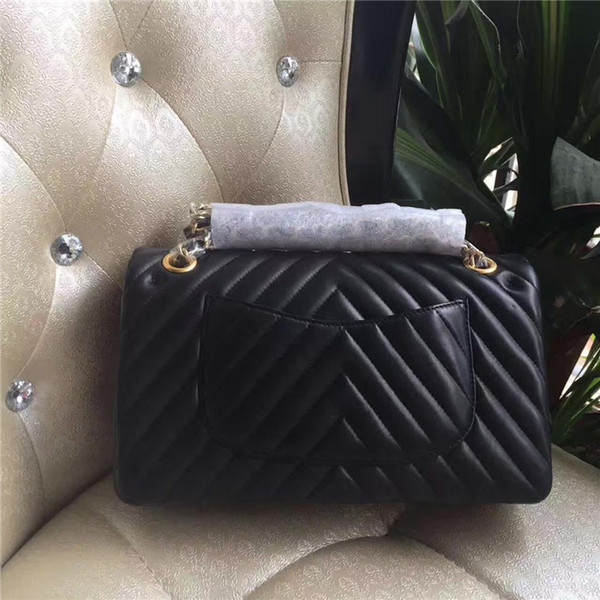 excellent quality 25.5cm series women original lambskin double flap shoulder bag soft lambskin classic chain flap handbag free shipment