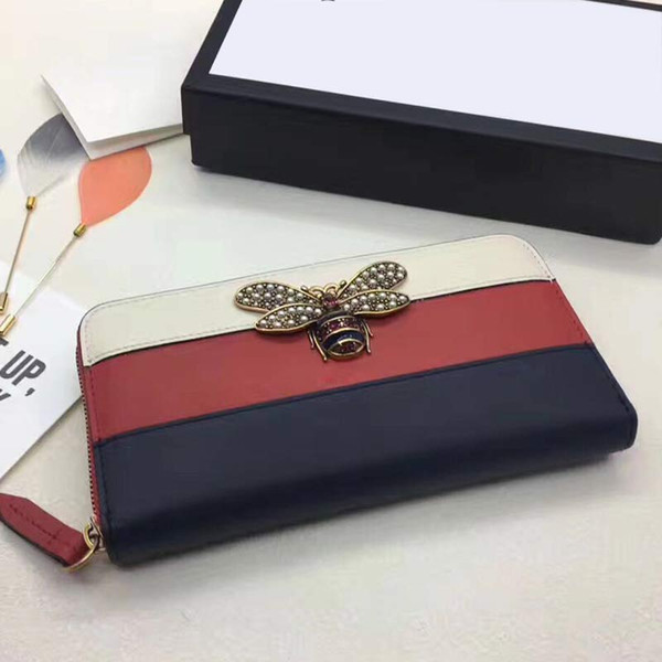 rivets Long Wallet Card Money Holder Clutch Purse Designer Wallets Phone Pocket men women red heart passport card credit purses wallet bag