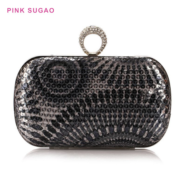 Pink sugao designer evening bags women clutch bags BHP flower printing dinner party bag women's clutch business OL sequin bag