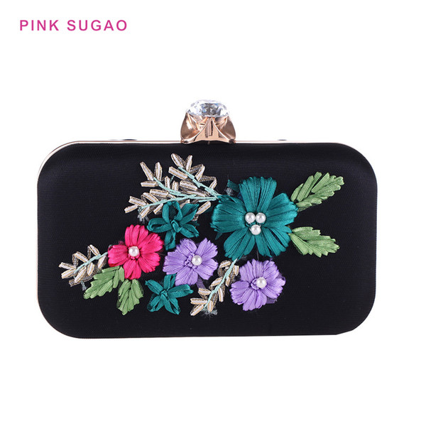 Pink sugao women designer clutch bag new fashion evening bags BHP hot sales dinner party bag evening dress party bag fabric craft embroidery