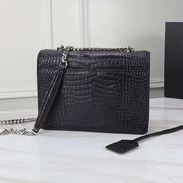 2019 New product High quality fashion women's package,100% real leather Classic crocodile grain