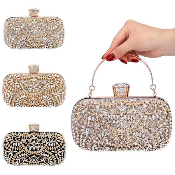 Women Flower Crystal Clutch for Wedding Party Rhinestone Evening Bag O66