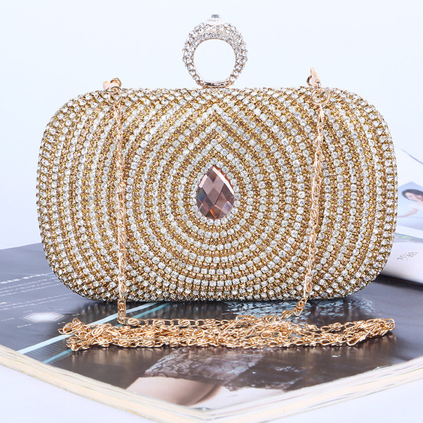 Factory-direct/Retaill/Wholesale handmade unique diamond evening bag/clutch with satin/PU for wedding/banquet/party/porm