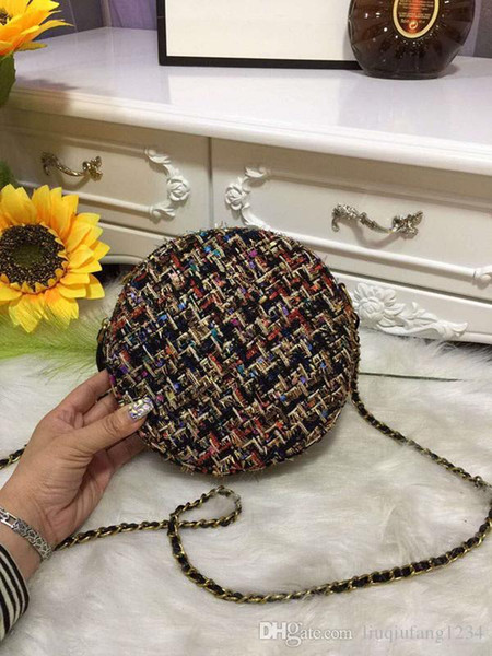 Europe And The United States New Little Sweet Wind Round Phone Bag Cloth Joker Inclined Shoulder Lady Genuine Leather Purses Handbags