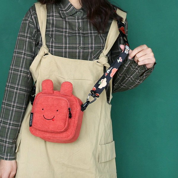 Original design messenger bag female autumn and winter new wild ins corduroy student bag