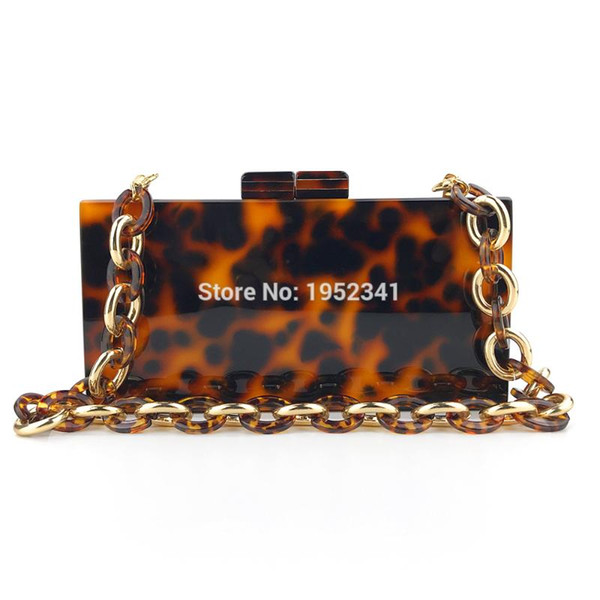 OC4125 Wholesale elegant leopard women acrylic bags