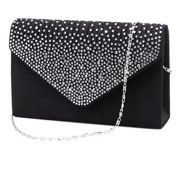 Ladies Large Evening Satin Diamante Ladies Clutch Bag Party Envelope Bag Handbags Evening Clutch Events Stadium Approved