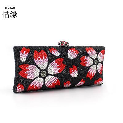 XIYUAN BRAND black Diamonds Evening Bags Day Clutch Evening Bag Women Crystal Clutches Chain Shoulder Bag Purse messenger bags