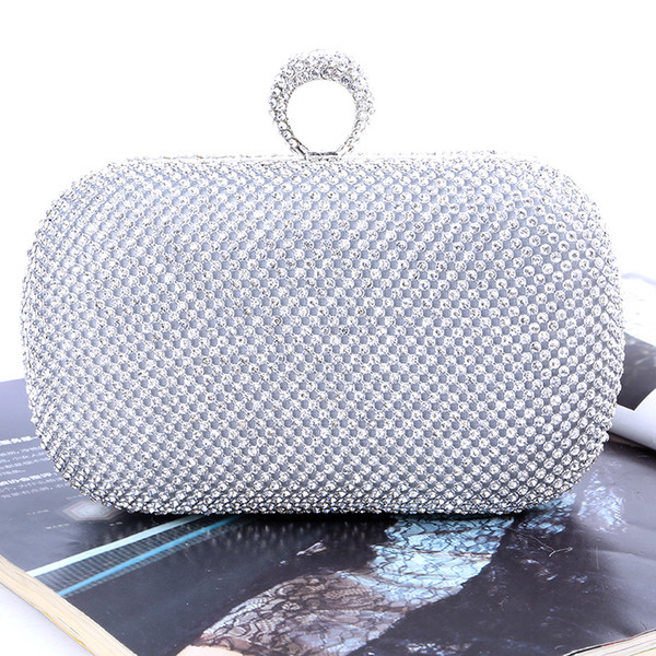 Factory-direct/Retaill/Wholesale brand new handmade unique diamond evening bag/clutch with satin for wedding/banquet/party/porm(more colors)