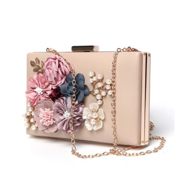 New women's bag, three-dimensional square box, small flower, European and American fashion pu leather with one shoulder and two-purpose bag