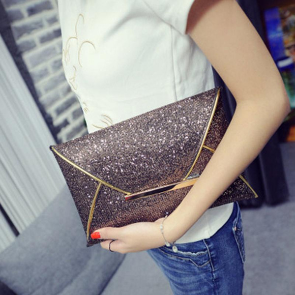 2018 Fashionable Women Glitter Sequin Evening Party Bag Ladies Tote Messenger Bag Handbag High Quality