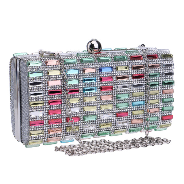 Wholesale-Colorful rhinestones evening bags diamonds clutches evening bag case purse wedding day clutch evening bags for party bag