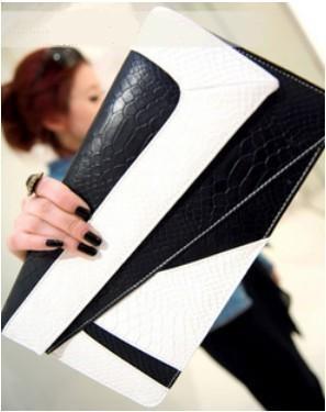 NEW Lady handbag women New Korean black white clutch purse shoulder bag