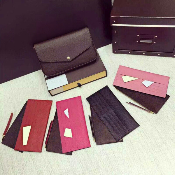 New Presbyopia Wallet Fashion Leather Chain Mobile Phone Bag Mini Wallet Felicie Lady Messenger Bag Designer Clutch 61276