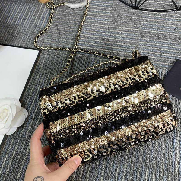 Designer luxury handbag wallet ladies fashion sequin evening bag 2019 new canvas shoulder bag