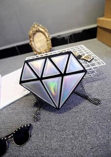 fashion hologram bag diamond shape laser holographic crossbody chain bag women messenger bags