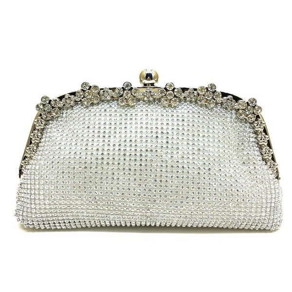 Wholesale-Woman Evening bag Women Diamond Rhinestone Clutches Crystal Day Clutch Purse for Wedding Party Banquet Black/Gold/Silver/black