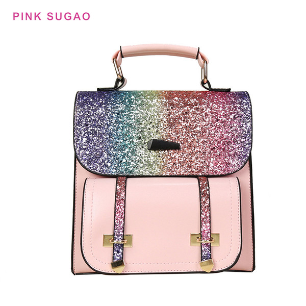 Pinksugao new fashion backpack designer handbag women backpacks 2022hot sales Sequin fashion backpack women bag travel bag