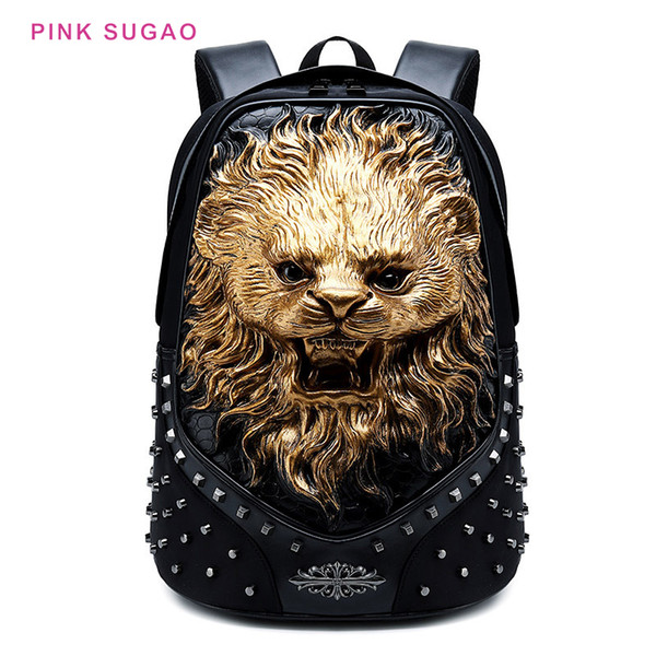Pinksugao designer backpack rivet backpack animal fox bag men and women backpack outdoor travel waterproof computer bag 2022new fashion BHP