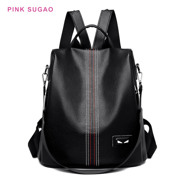 Pink sugao designer backpack women travel bags student school bags luxury shoulder bag purse pu leather backpacks new fashion BHP