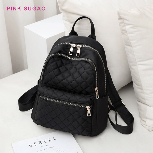 Pink sugao women backpacks designer school bag pu leather new fashion shoulder bags lattice lady backpack travel bags wholesales