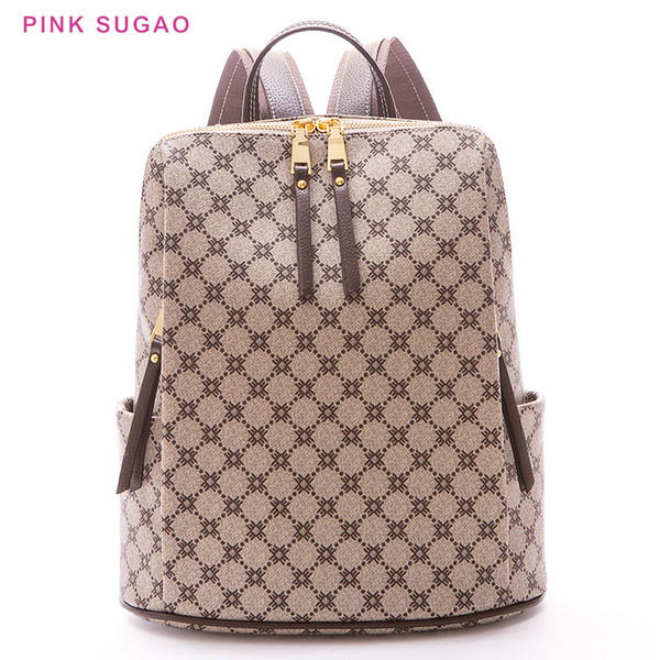 Pink Sugao new fashion backpack women shoulder bags large capacity designer backpacks leather school bag high quality