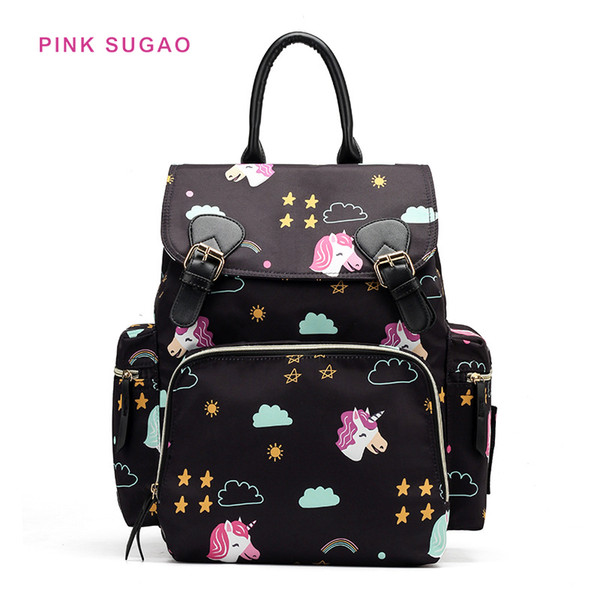 Pink sugao women backpack designer large new fashion mummy tote bag multi-function mother bag new styles outdoor backpacks hot sales bag