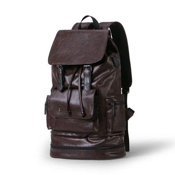 Pink sugao men backpack new fashion large travel bags outdoor shoulder bag hot sales men big backpack pu leather BHP