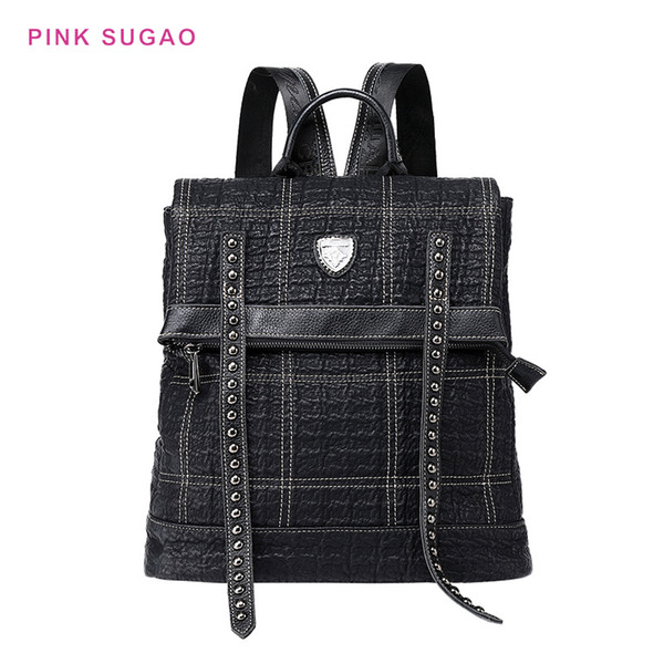 Pink sugao designer backpacks women shoulder bag Studded large-capacity fashion travel retro style casual dual-use backpack school bag