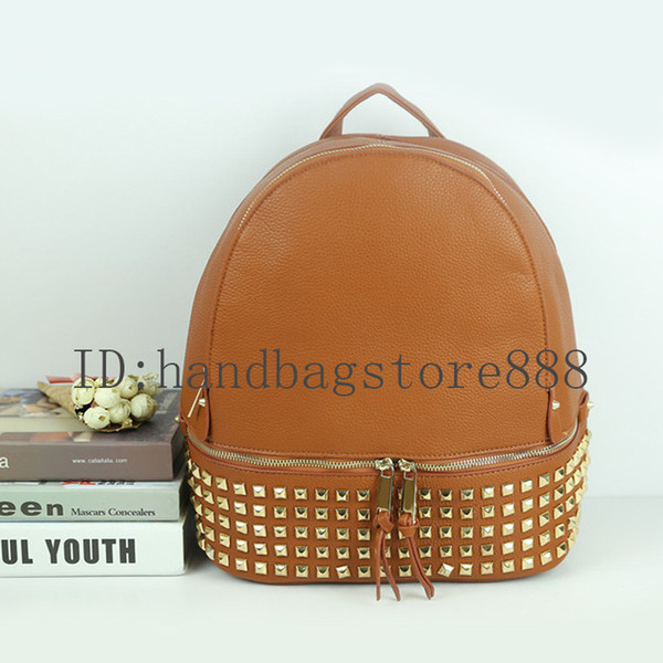 Hot sale Fashion women Rivet backpack lady handbags girl school bag ladies Designer bag shoulder bags purse travel package