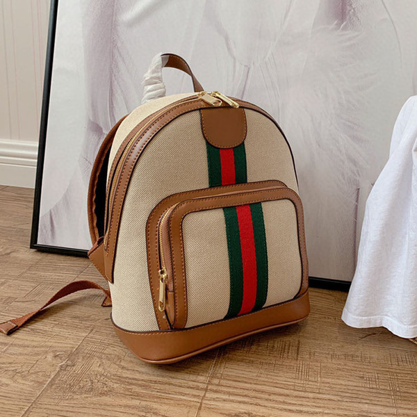 Classic designer backpack stripes Travelling bags Canvas school bag big capacity size 24*30 cm free shipping
