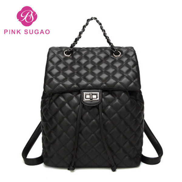 Pink sugao 2022new fashion backpacks designer school bags luxury travel bag for women pu leather small backpack hot sales bag new styles
