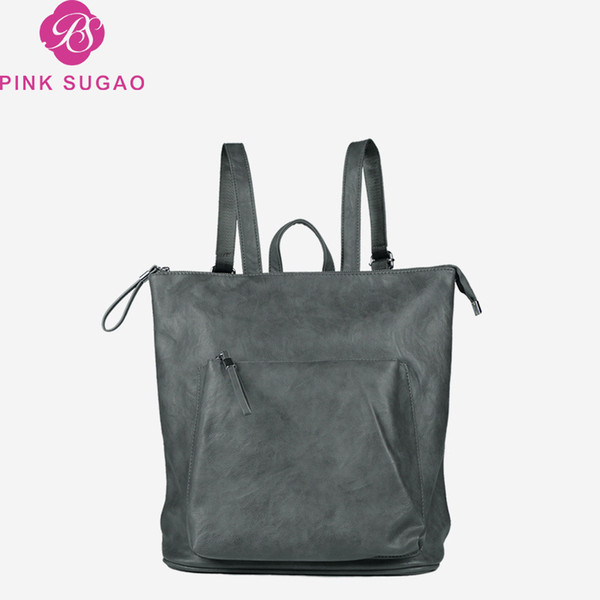 Pink sugao designer luxury backpack designer backpacks women 2022new fashion pu leather backpack casual school bag for student top quality