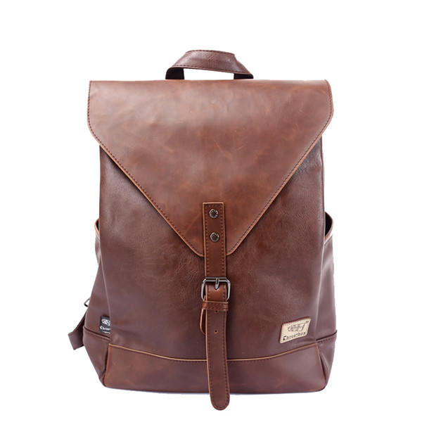 Wholesale- Three-Box Men Backpack For Teenagers Male Youth PU Leather Bag School Satchel Laptop Women Backpacks Casual Rucksack 3514