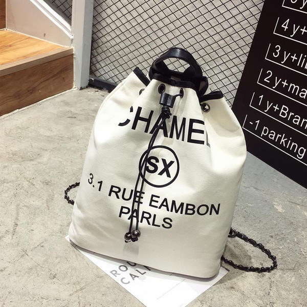 Designer Backpacks Famous Brand Women Backpack Luxury High Quality Canvas Backpack Fashion Female Handbags School Shoulder Bag White