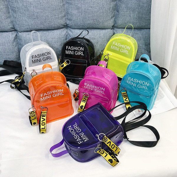 New Summer Travel Waterproof Jelly Backpack Transparent Jelly Bag Mini Backpack Women Girls Fashion Crossbody Small Bag