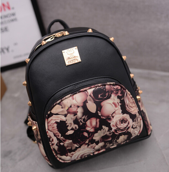 Wholesale-Female backpack fashion mini backpack rivet institute girl's bag LY127