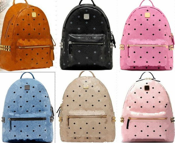 Wholesale Punk style Rivet Backpack Fashion Men Women Cheap Knapsack Korean Stylish Shoulder Bag Brand Designer Bag High-end PU School Bag